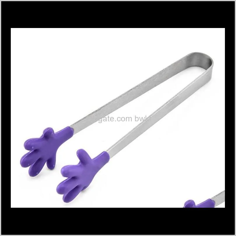 small palm stainless steel tongs creative silicone clip ice non-slip clip mini food clip silicone square cake barbecue tool