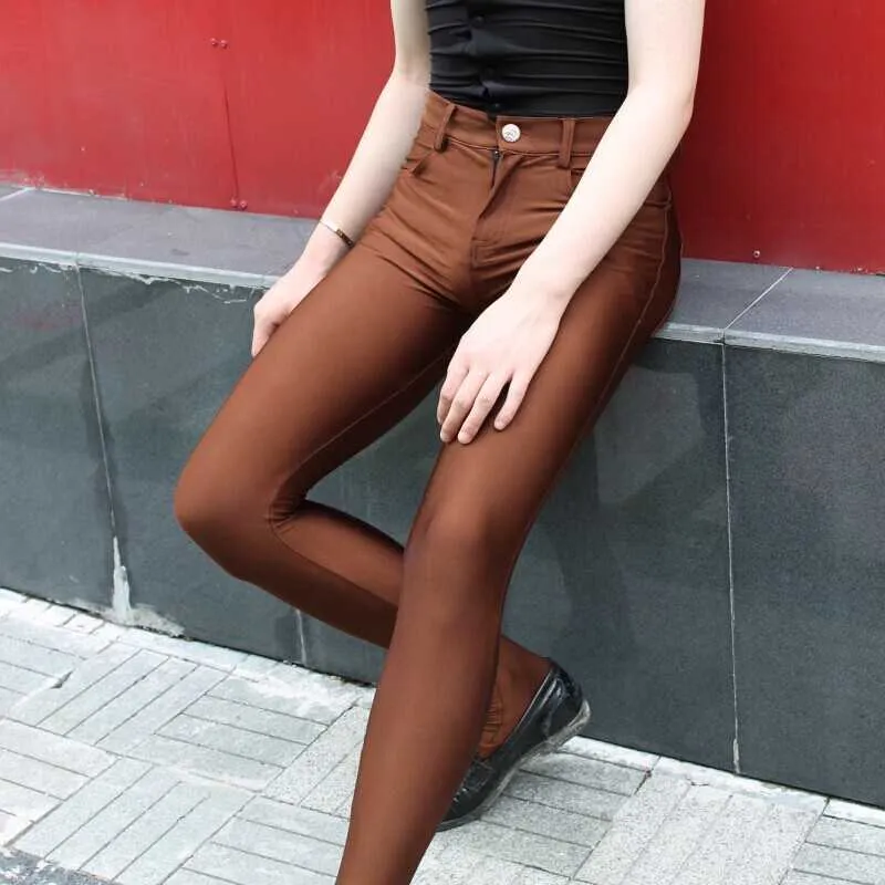 Mens Sexy Charm Pants Elastic Tight Brown Trousers Mens With Silky Stockings  For Casual And Erotic Lingerie Clubwear Gay Wear FX2112 210715 From Bai03,  $26.75