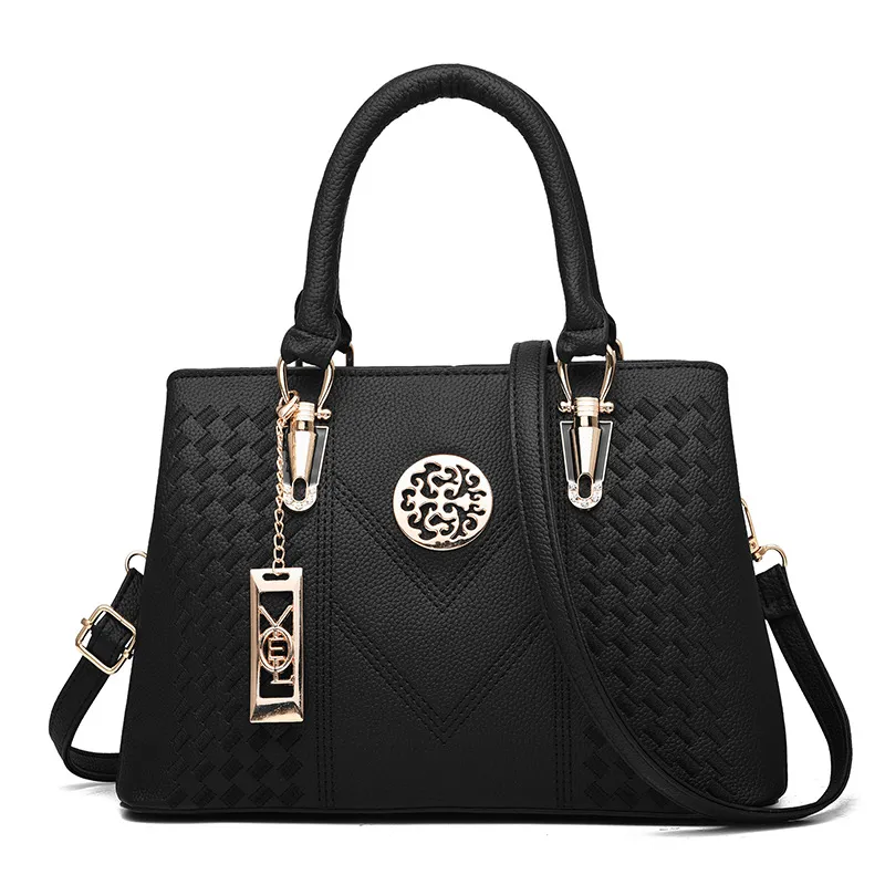 ピンクの菅生トートハンドバッグ女性の財布のファッションクロスボディバッグショルダーバッグM金属PUレザー高品質のグリルの買い物袋