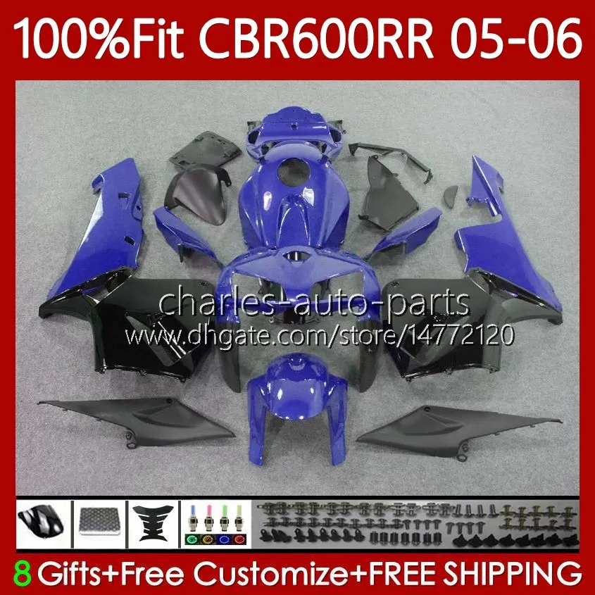 OEM Stroomlijnkappen Voor HONDA CBR600F5 CBR 600 RR F5 CC glanzend blauw 2005 2006 Lichaam 72No.148 CBR 600F5 600CC 600RR 05-06 CBR-600 CBR600 RR CBR600RR 05 06 Spuitgietmatrijs Carrosserie