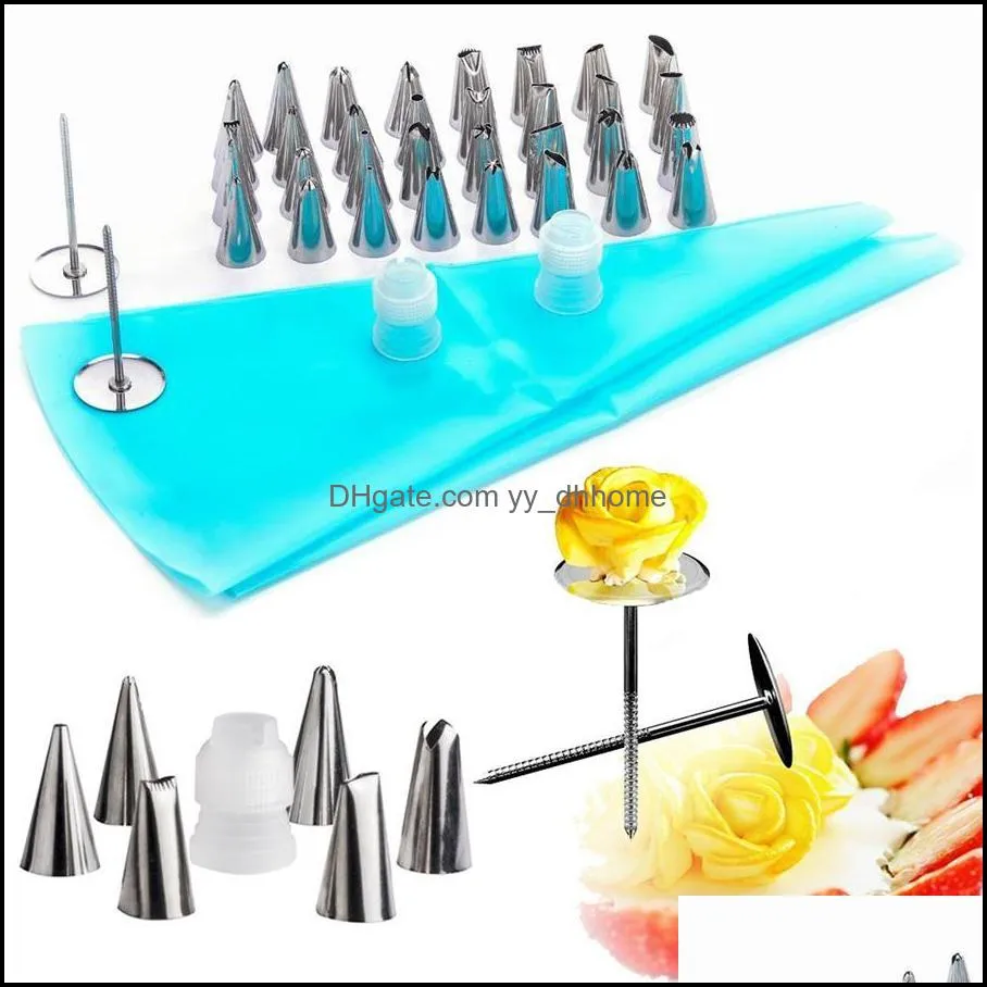Cake Decorating Supplies Icing Nozzles with Stainless Icing Tips,Pastry Bags,Couplers,Flower Nails Bakery And Pastry Tools JK2006