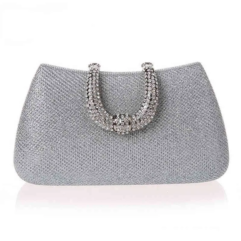 Borsa Da Sera Con Fiocco In Strass E Glitter - Pochette Elegante Con Catena Per Matrimoni E Feste - 2