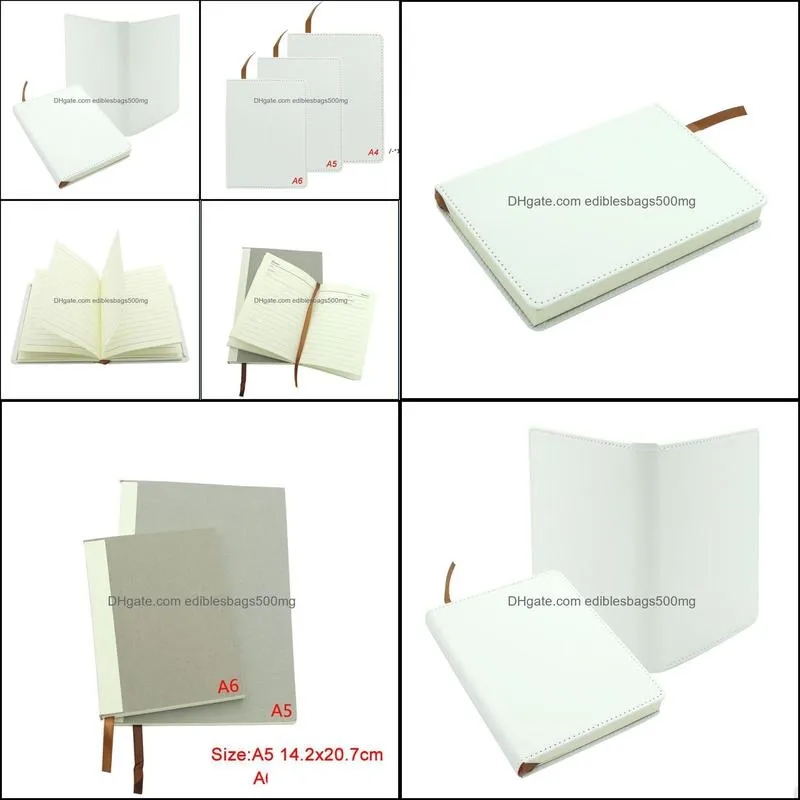 Notepads A6 Sublimation Journals with Double Sided Tape Thermal Transfer Notebook DIY White Blanks Faux sea shipping NHB8415