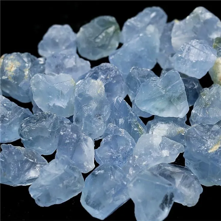 Deko-Objekte, Figuren, 50 g, Naturstein, Mineralien, Madagaskar, Heimdekoration, Celestit, blauer Kristall, Celestine