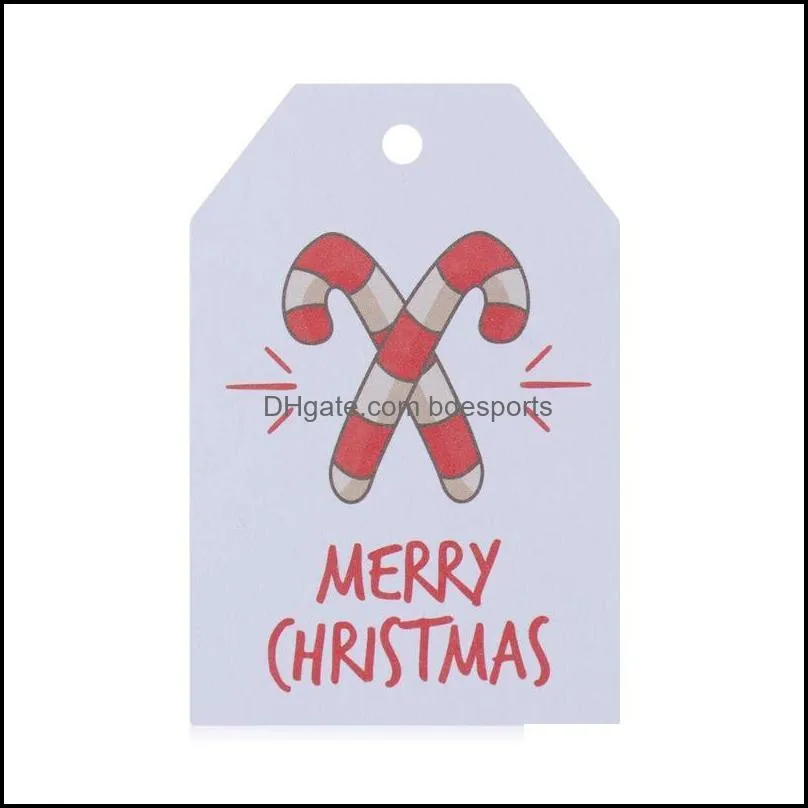 Christmas Decorations 100PCS Snowflake Gift Wrapping Santa Claus Cards Xmas Tags Hanging Label