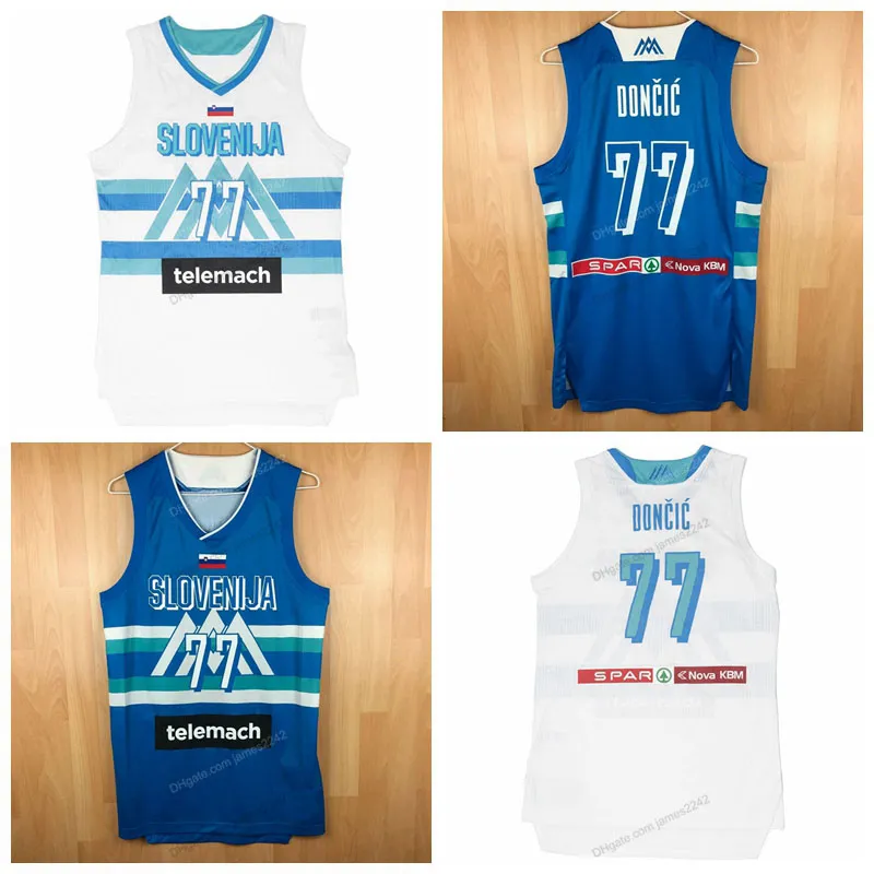 Custom Luka Doncic #77 Team Slovenija Rare Basketball Jersey Top