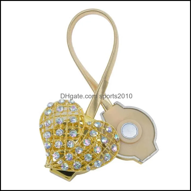 Decorative Magnetic Heart Curtain Tieback Buckle Crystal Drapery Holdback