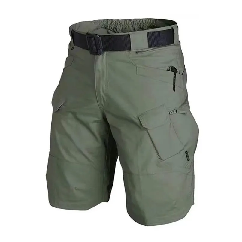 Sommar multi-pocket taktiska last shorts män khaki jogger utomhus vattentät militär avslappnad lös stor storlek 5xl 210806