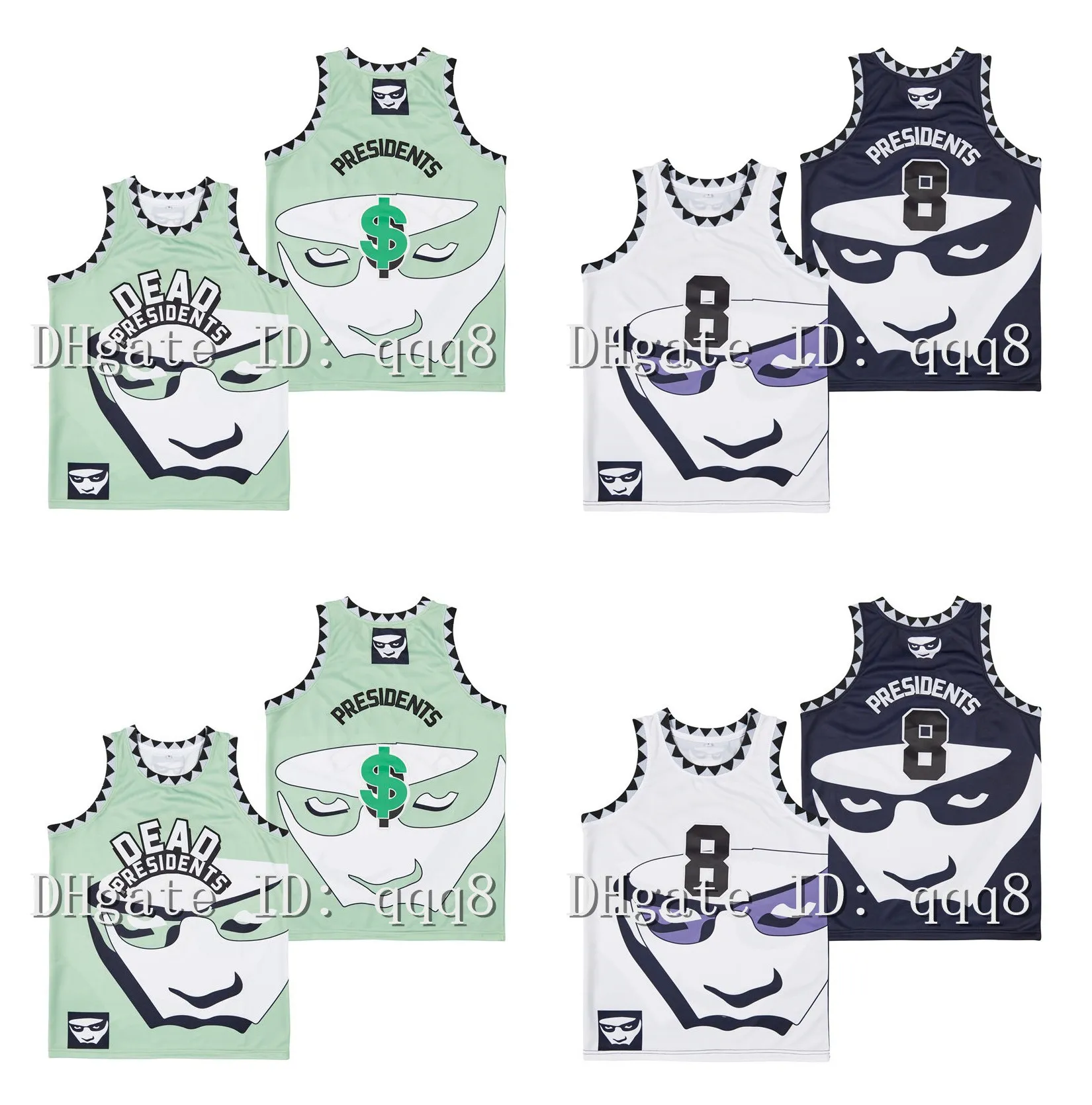 8# Dead Presidents Verschwörung Jersey Basketball Trikot