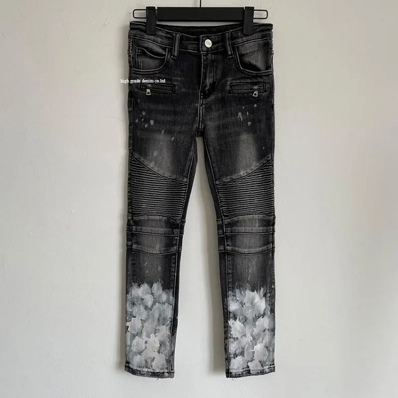 Jeans OEM Children's Fashion Kids Jeans, Boys Trousers 2-14 Years Old Baby Autumn Winter Clothing Locomotive Ins Style