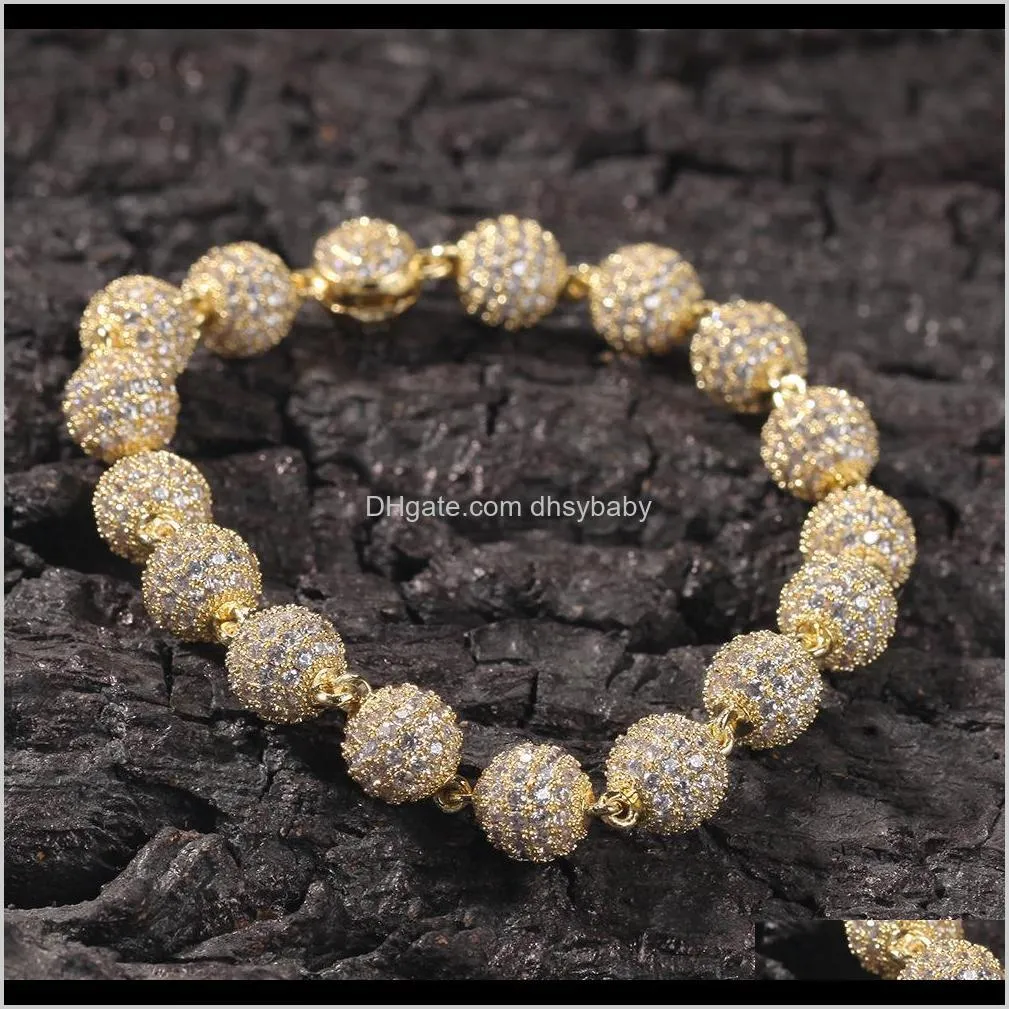 mens gold link bracelets hip hop jewelry round bead vintage bracelet