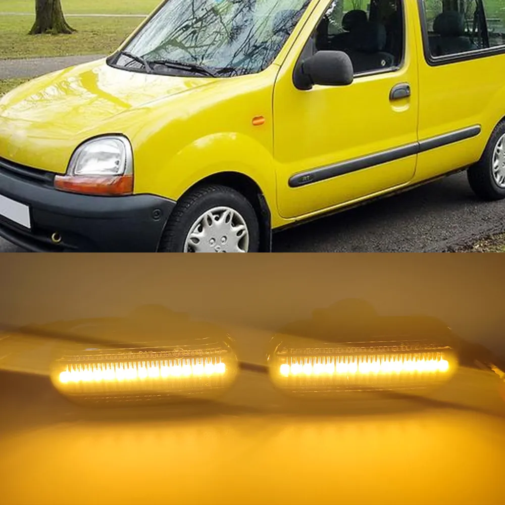 2st LED Dynamic Turn Signal Lights Side Marker för Renault Clio Trafic Kangoo Twigo Dacia Logan Duster Nissan Interstar Primastar