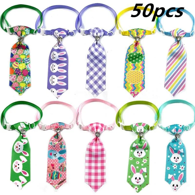 Dog Odzież 50/100 sztuk Akcesoria Wielkanocne Pet Kot Krawaty Bow Tie Spring Supplies Małe Bowties Collar Zwierzęta Psy