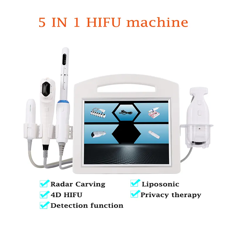 Multi-fonction 5 en 1 4D portable Vmax hifu serrage vaginal oeil/cou/visage lifting corps amincissant la machine