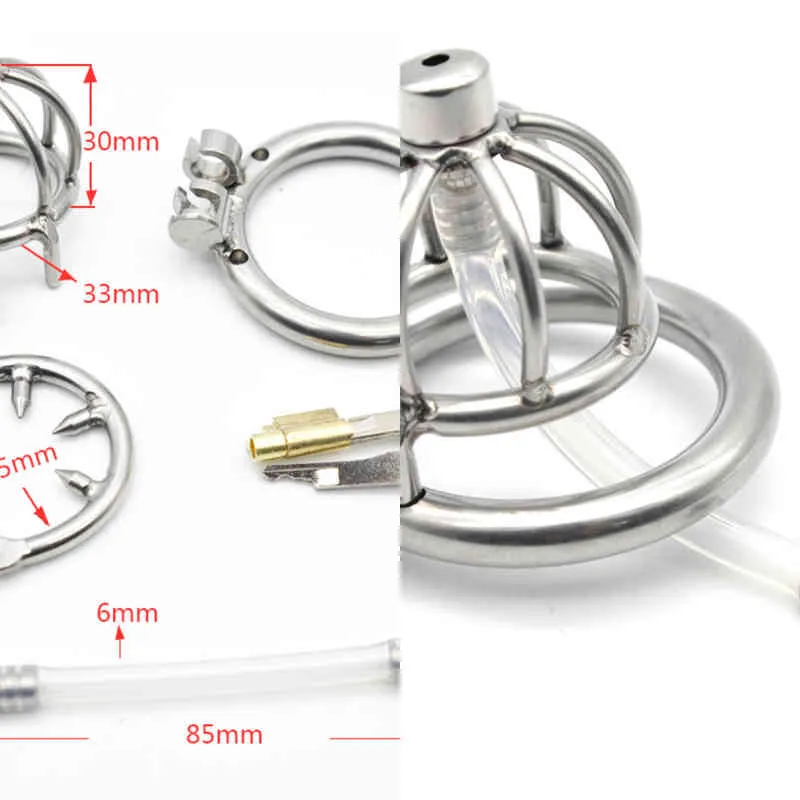 Nxy Cockrings Chaste Bird Stainless Steel Cock Cage Penis Ring Male Chastity Device with Catheter Stealth New Lock Tube Adult Sex Toy A282 0215