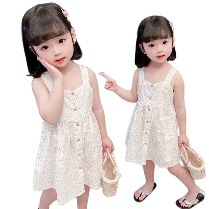 Les filles s'habillent en coton d'été style coréen jupe florale occidentale jarretelles P4662 210622
