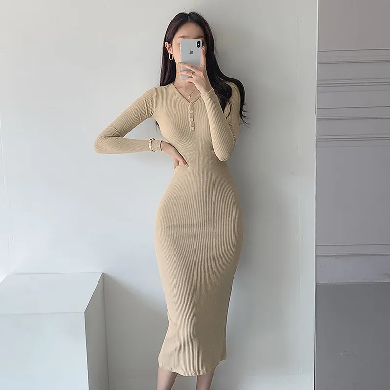 Khaki Knitted Dress (1)