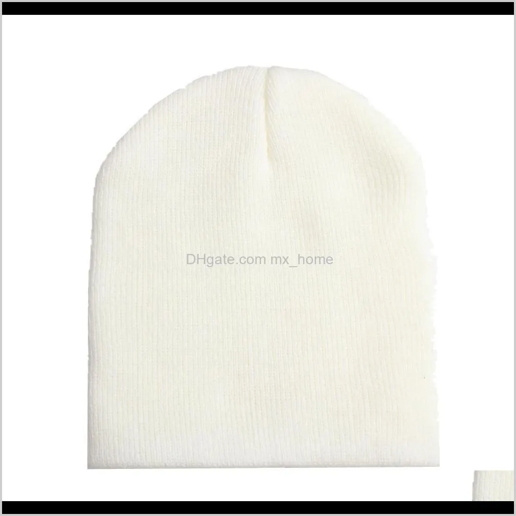 new baby wool knitted hat solid color versatile autumn and winter warm ear protection baby hat