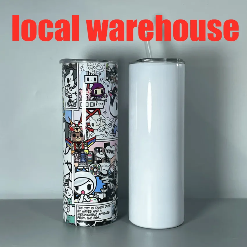Local warehouse Sublimation Tumblers Straight Speaker Tumbler Water bottles Wholesale coffee mugs double insulated cup 304 stainless steel fast ship A13