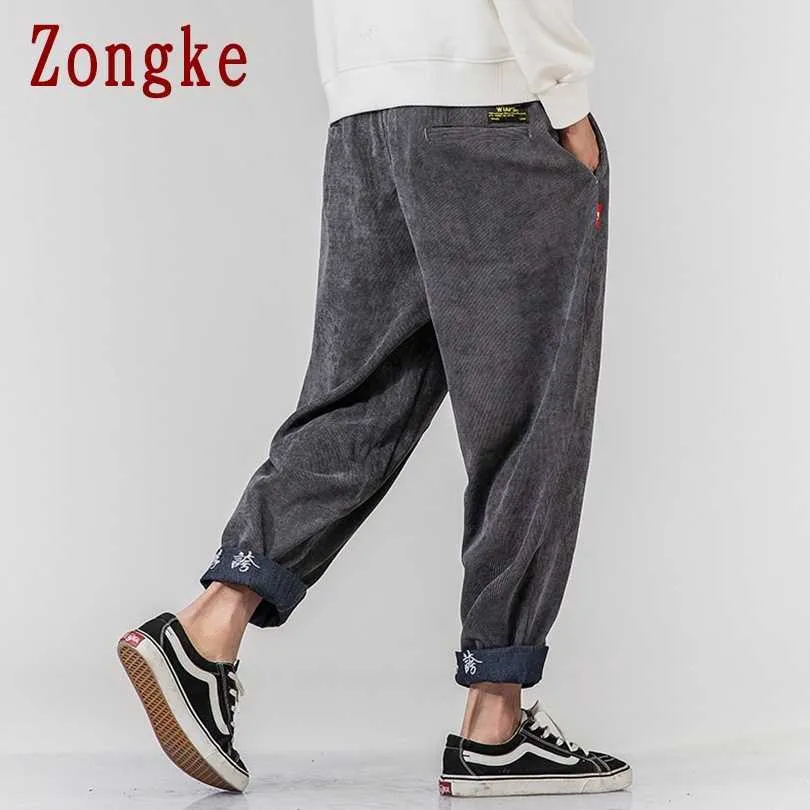 Zogke Corduroy Casual Harem Broek Mannen Kleding Joggers Japanse Streetwear Work Broeken Hip Hop Tracksuit M-5XL 2021 Y0927