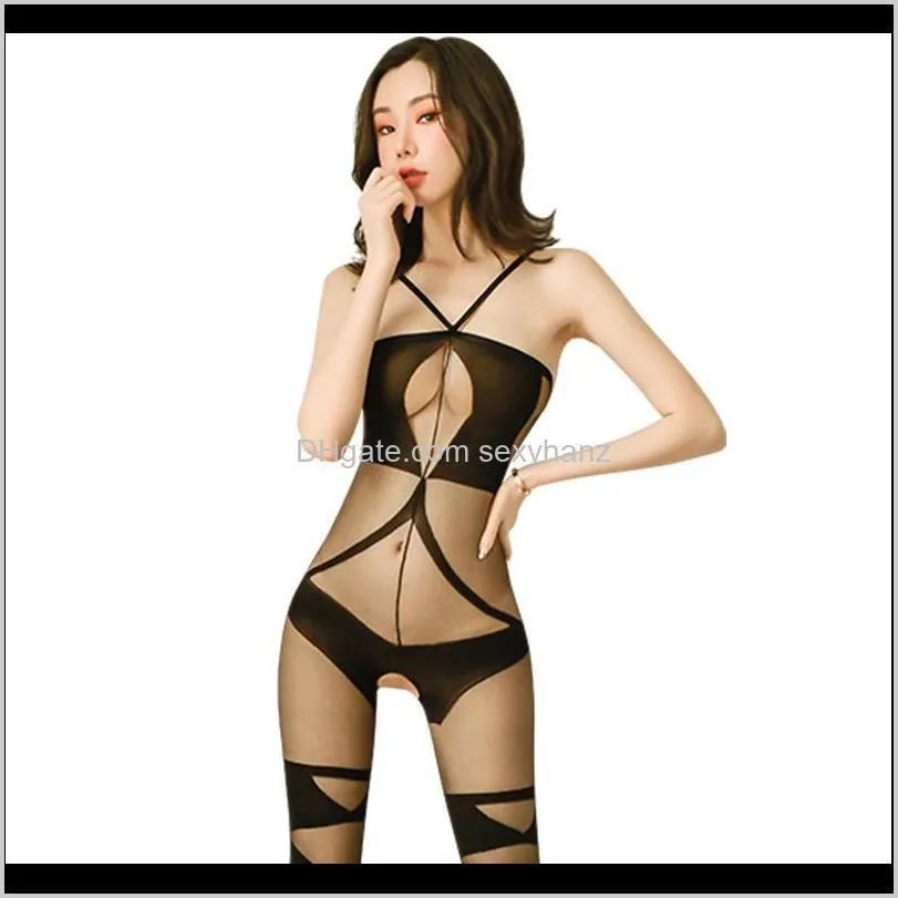 couple sex games bodystocking high-end bodysuit women sexy striped open crotch see through body socks tight-fitting bodysuits