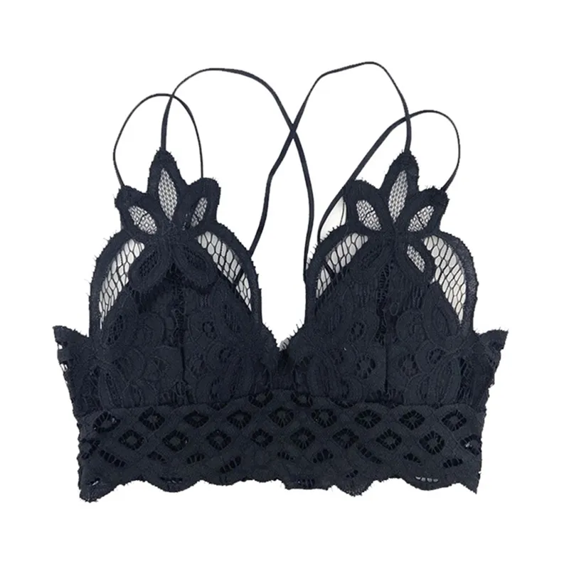 Sexy Hollow Out Lace Bralette With Beauty And Style Back And Wireless Bra  Solid Color, Seamless Lingerie For Women 210728 From Lu02, $13.42