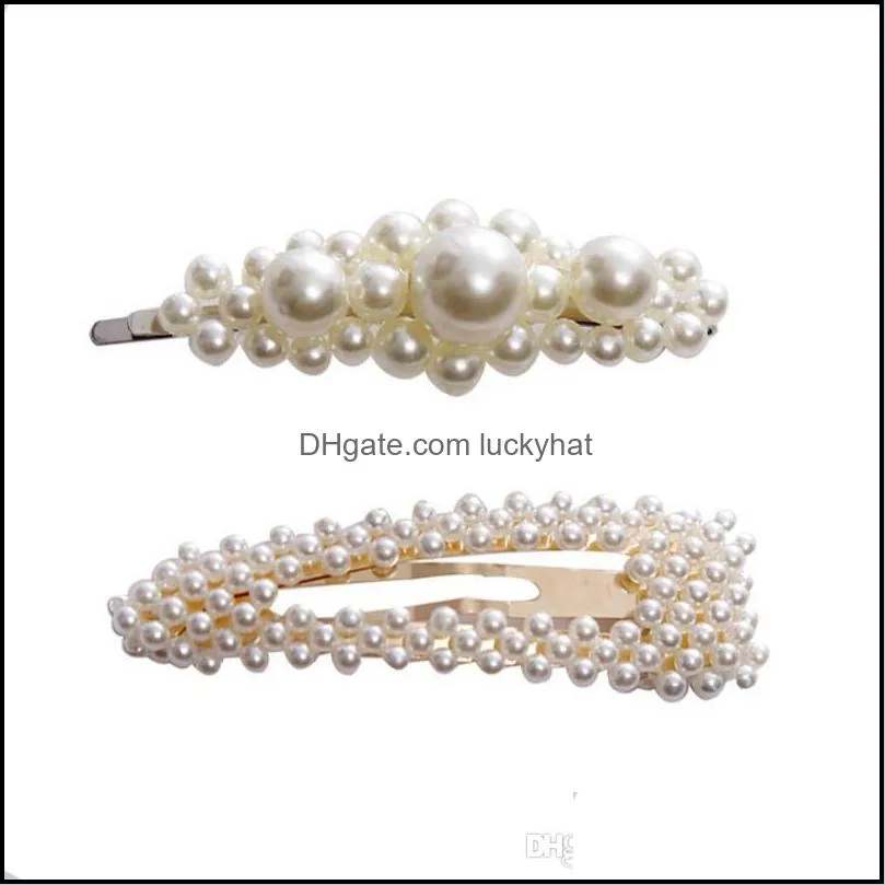 New Fashion Wedding Pearl Hair Clips For Women Girls 2PCS/Set Handmade Imitate White Pearl Hairpins Hair Barrette