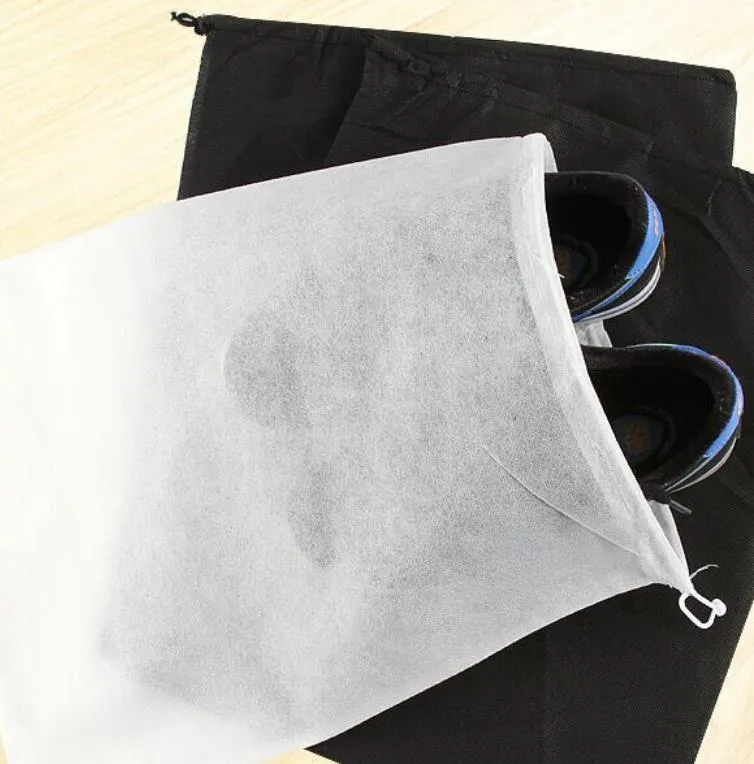 Case Black/White Non-Woven Travel Storage Shoe Dust-Proof Tote Dust Bag Travel Shoe Storage Bag