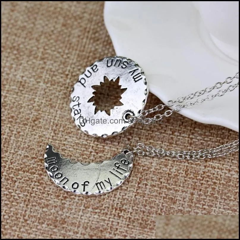 Pendant Necklaces Couples Anniversary Necklace Jewelry Sun Star Moon Fashion Creative Super Same Items For Lovers