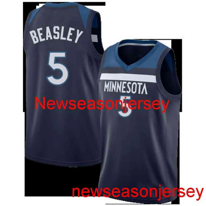 100% sömnad Malik Beasley #5 Basketballtröja Billiga anpassade herrkvinnor XS-6XL baskettröjor