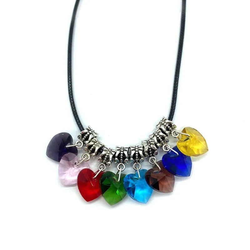 Hanger Kettingen Natural Crystal Dames Hart-vormige Facetted Sparkle Sieraden Multi-Color Necklace Mode Exquisite Geschenken