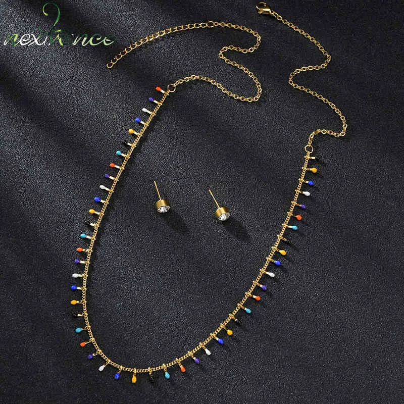 Nextvance Multi-layer Neckalce Fashion Set di ciondoli multicolori Collane con zirconi colorati Gioielli da regalo di compleanno per la figlia delle donne