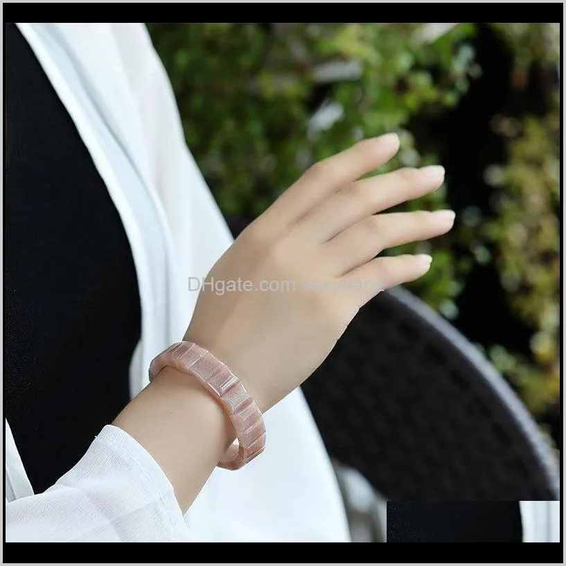 wholesale sun natural stone bracelets orange day light stone hand row lucky for women men wrist positive energy fashion jewelry