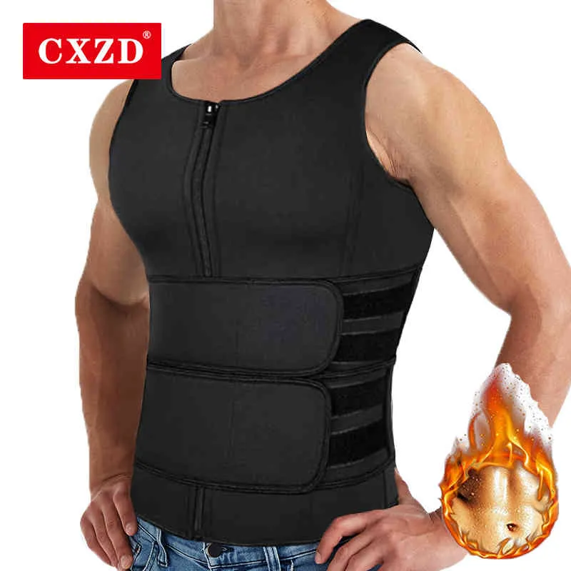 CXZD Sauna Body Shaper Trimmer Belt Abdomen Shapewear Weight Loss Corset Fitness Men Workout Waist Trainer Tummy Slimming Sheath