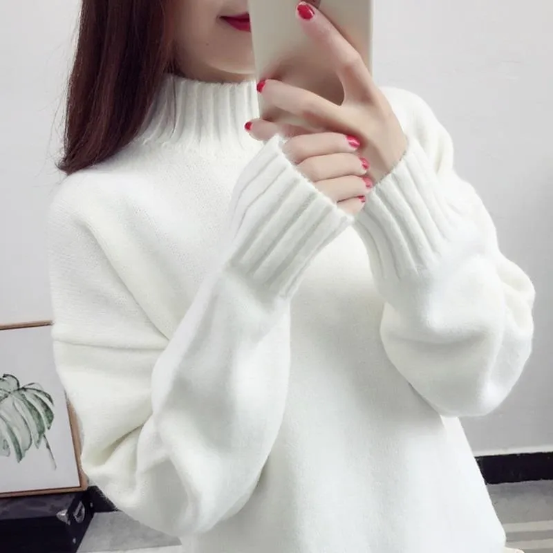 Cashmere Turtleneck Tröja Dam Höst Vinter Pullover Jumper Pull Femme Hiver Streetwear Casual Stickad Tröja T200815