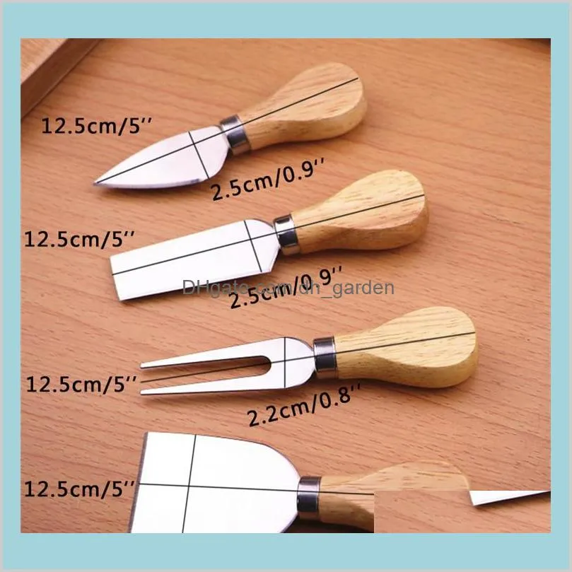 Useful Cheese Tools Set 4PCS/SET Oak