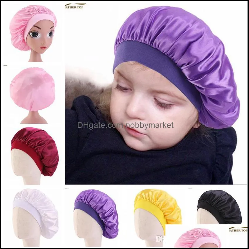 Beanie/Skl Caps Hats & Hats, Scarves Gloves Fashion Aessories Soft Satin Slee Cap Salon Bonnet For Kids Boys Girls Comfortable Children Nigh