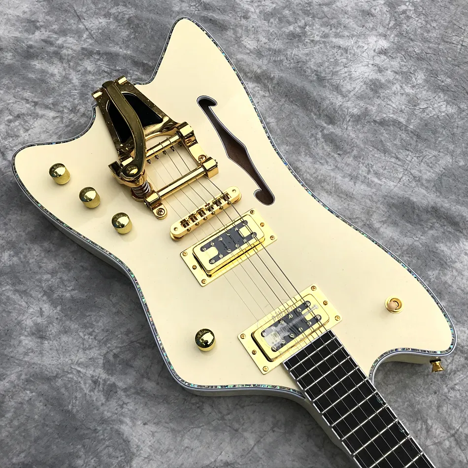 Hollow Body Jazz Guitar Style Electric Guitar With Single F