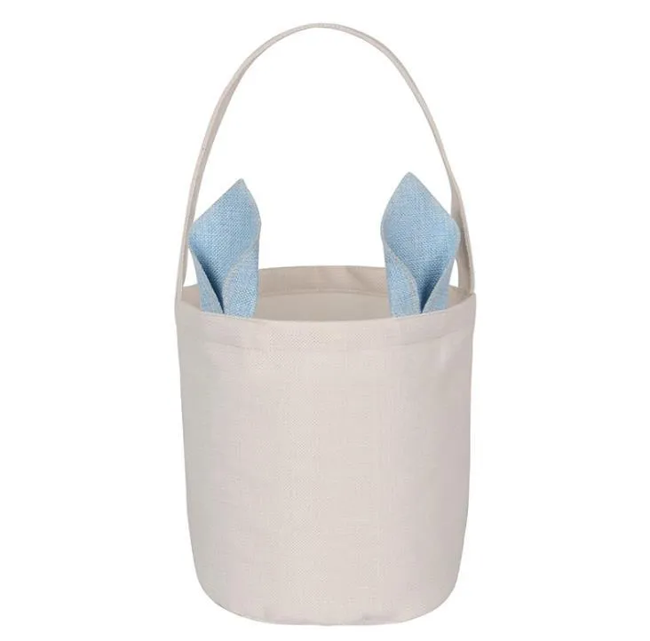 Party Supplies Sublimation Easter Eggs Bucket Festive DIY Blank Bunny Basket Long Ears Rabbit Basket Kids Toy Storage Bag Festival Tote Bags SN4312