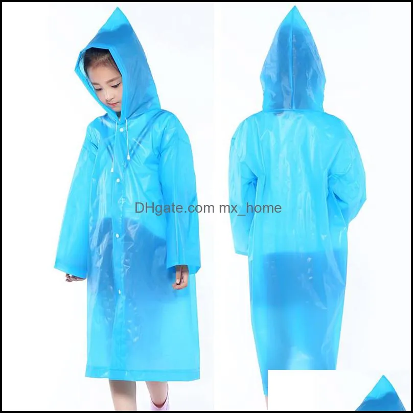 Kid Hooded Poncho Child Fashion Long Rain Coat Waterproof Windproof Raincoat Thicken Outdoor Portable Rainwear For Boys Girls VT1666