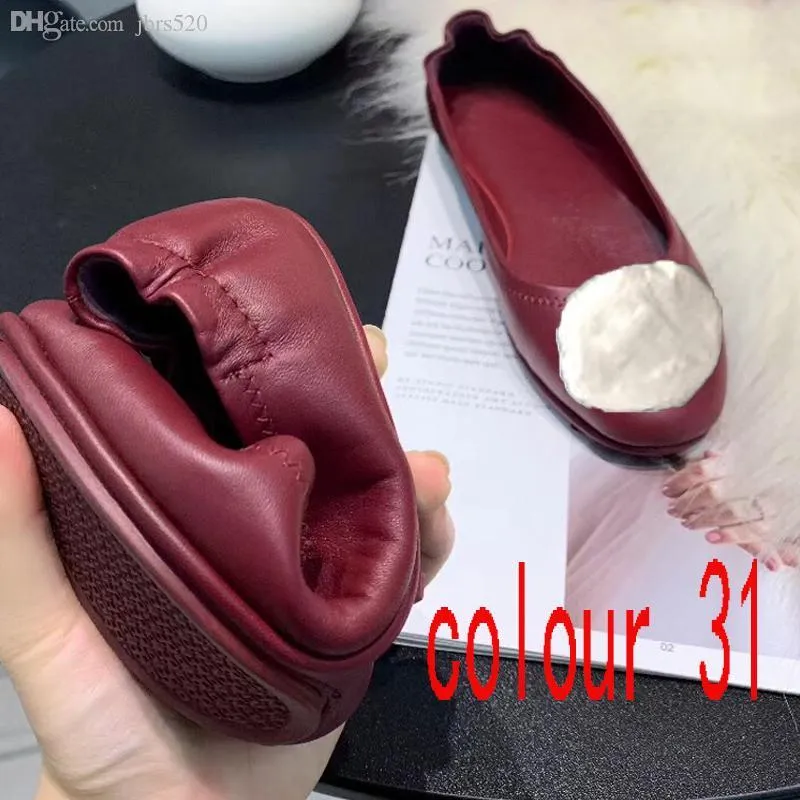 designer Dress Ballet shoes Spring Autumn 100% Soft sheepskin Metal Skull fashion women Flat Egg roll boat shoe Lady leather Lazy dance Loafers Large size 34-42 With box