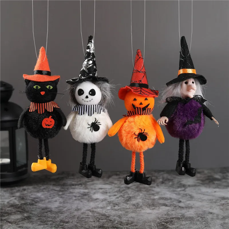 Party Supplies Halloween Dekoration Hängande Pumpa Ghost Witch Black Cat Doll Pendant Horror House Ornaments phjk2107