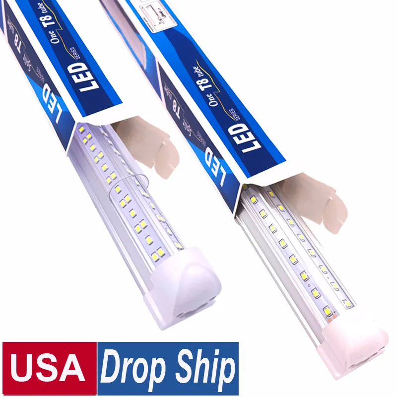 V 2ft 3ft 3ft 4ft 5ft 6ft 6ft 8ft door door tubes t8 LEDS متكامل أنبوب الأنبوب مزدوج الأضواء المتجر على السطح القابل للربح مخزون في الولايات المتحدة الأمريكية وتلعب