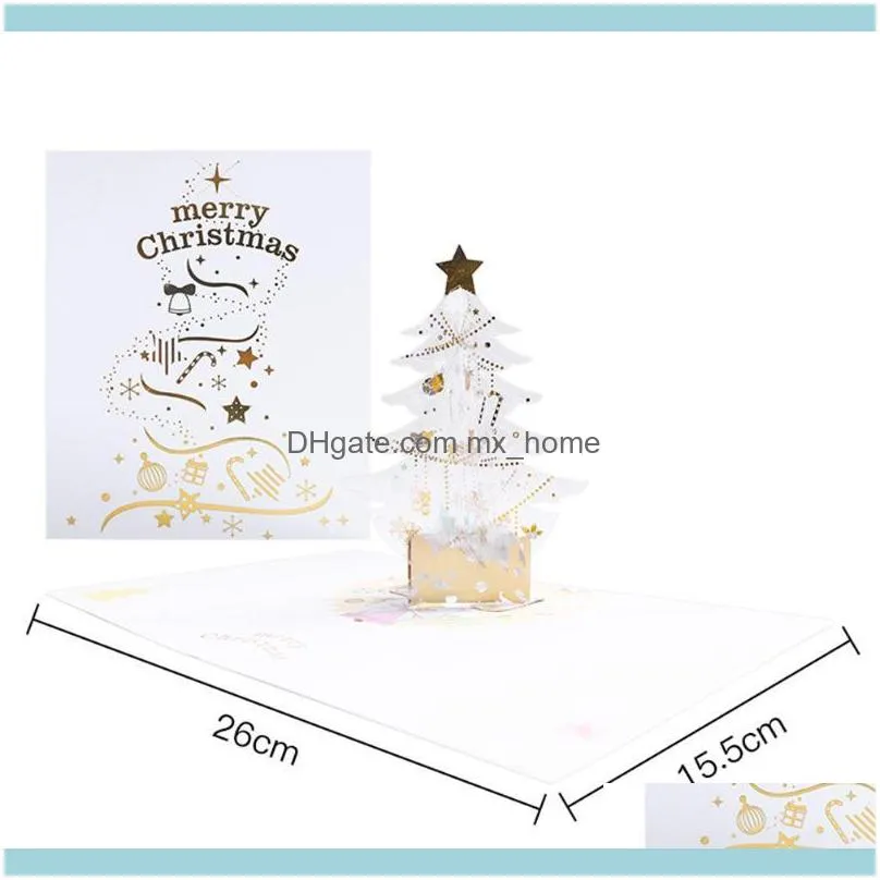 Greeting Cards Christmas Tree 3D -Up Card Merry For Gift Kids DTT88