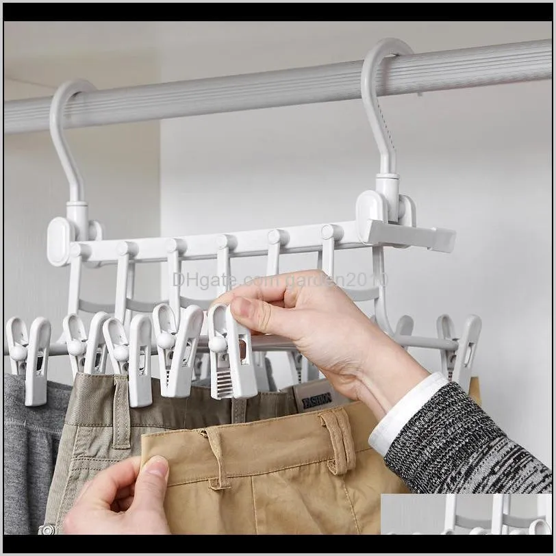 1pc creative multi-layer folding hangers multipurpose clothes hat pants save space storage rack wardrobe storage organization