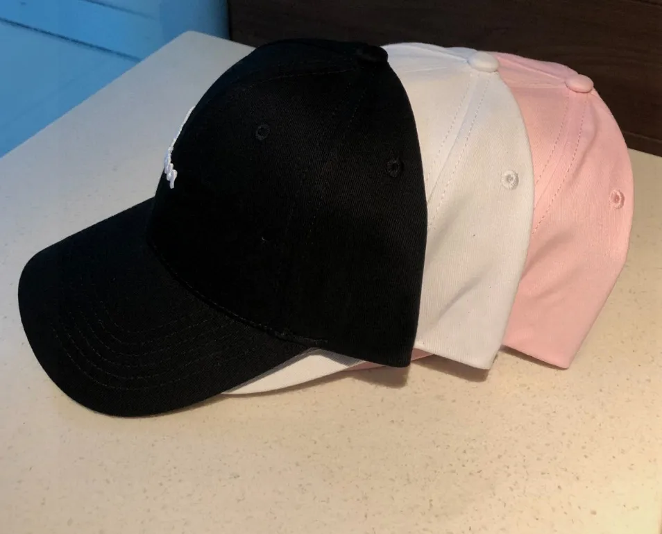 Nakış Spor Pamuk Beyzbol Kapağı Hip Hop Şapkası Ayarlanabilir Klasik Twill Beyaz Şapkalar Kapaklar Unisex