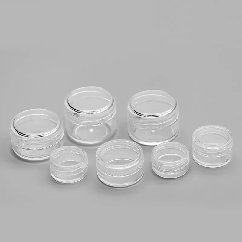 1 3 5 10 20 30 gram potten cosmetische steekproef lege container, 5ml plastic, ronde pot, schroefdop deksel, kleine kleine 5G fles, voor make-up, oogschaduw, nagels, poeder, verf, sieraden