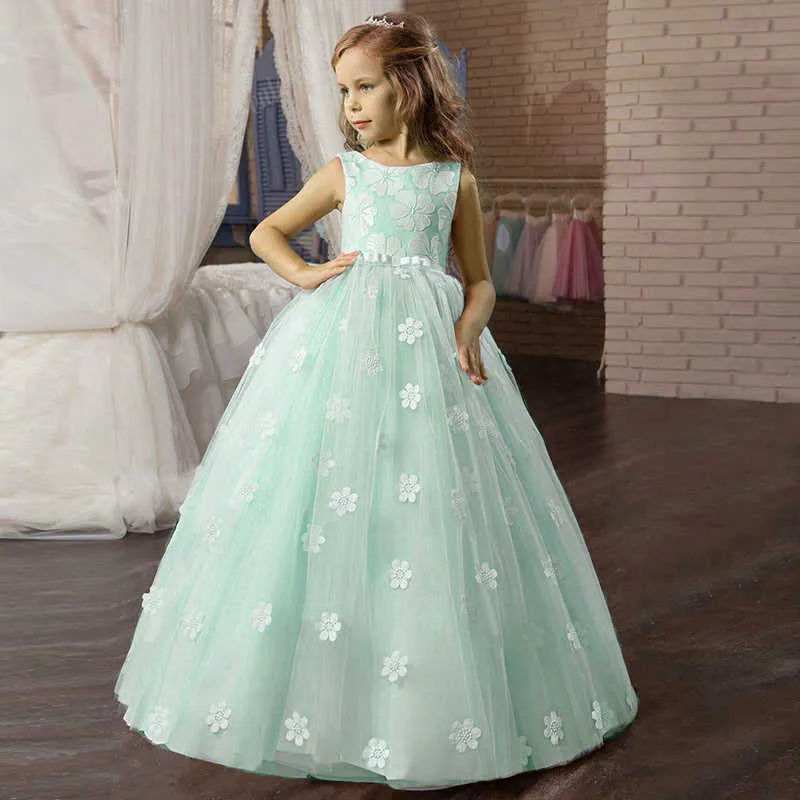 Flowers - Vestido de fiesta de boda de encaje de tul para niñas pequeñas, cumpleaños formal, princesa, concurso de graduación (rosa, 9-10 años Flowers - Vestido de fiesta de boda de encaje de tul para niñas pequeñas, cumpleaños formal, princesa, concurso de graduación (rosa, 9-10 años