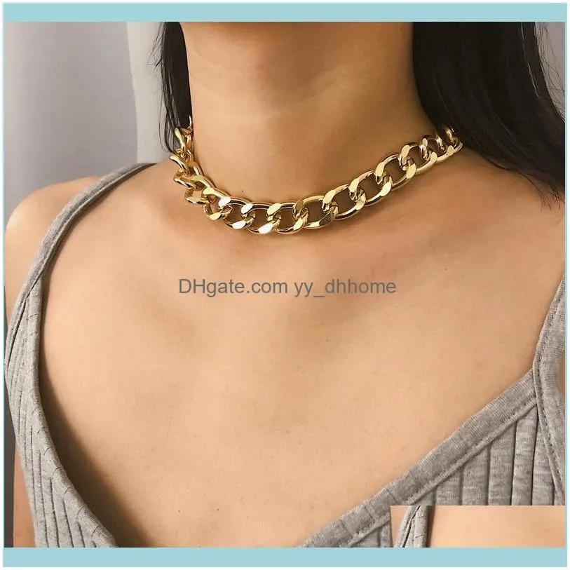 Chokers Kolye kolyeler Jewelrypunk Chunky ağır kalın zincir cezalandırma kolyesi kadınlar için vintage ifadesi geometrik chocker yaka fashi