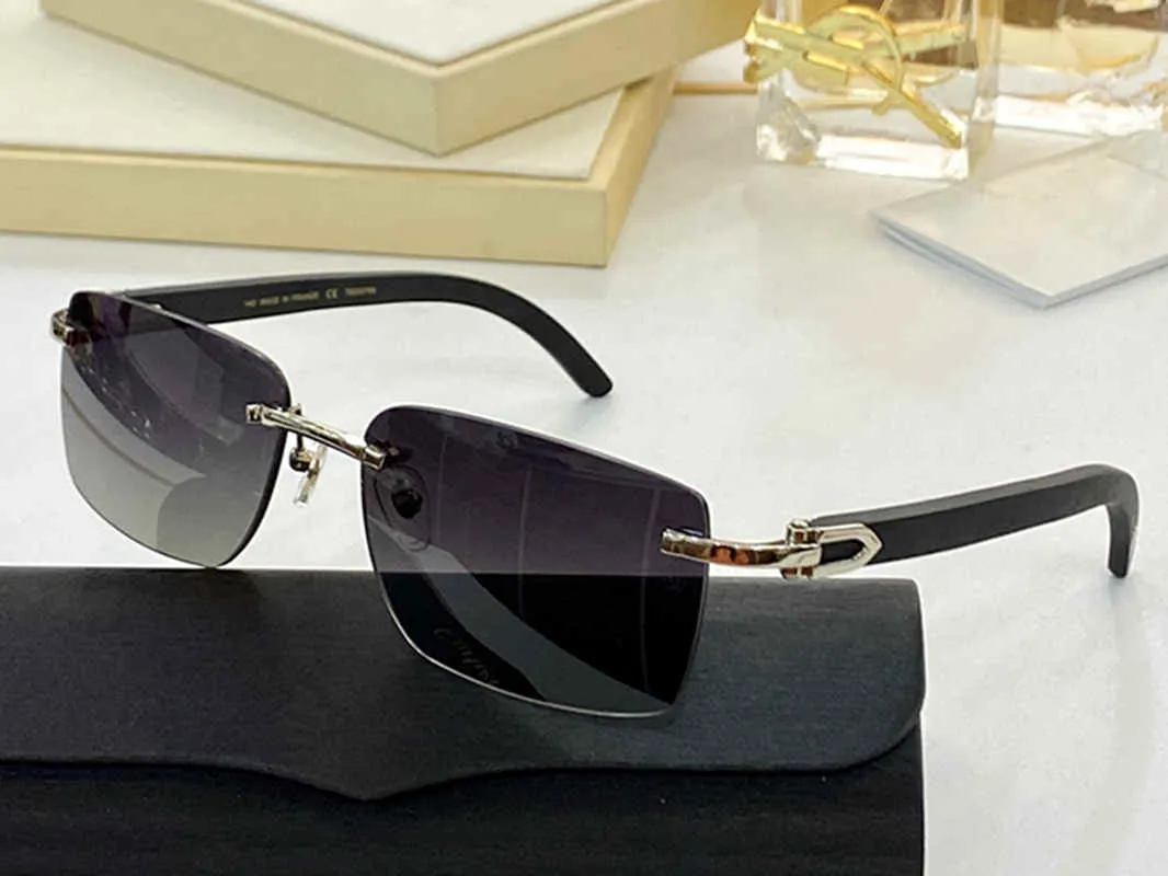 Style Luxe Rimless Rectangular Luxury Design C8200760 Rectangular Rimless Sunglasses UV400 Unisex ...